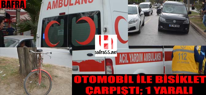 Otomobil İle Bisiklet Çarpıştı; 1 Yaralı