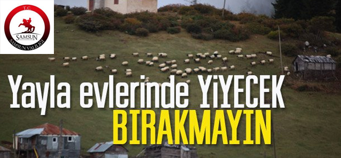 Valilikten Uyarı;"Yayla evlerinde yiyecek bırakmayın"