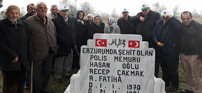 ŞEHİT POLİS MEMURU RECEP ÇAKMAK KABRİ BAŞINDA DUALARLA ANILDI