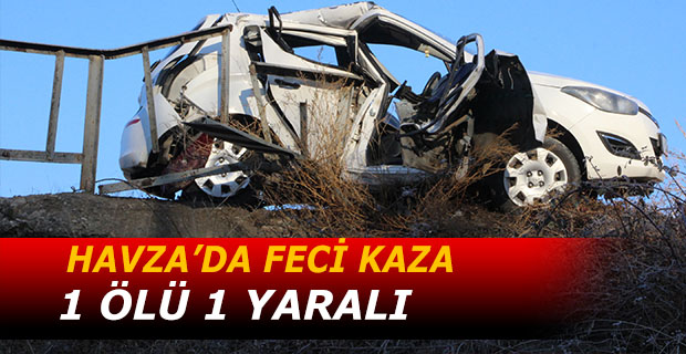 Havza'da Kaza 1 Ölü 1 Yaralı