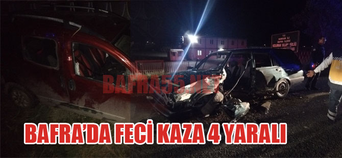 Bafra'da Feci Kaza 4 Yaralı