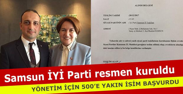 Samsun İYİ Parti resmen kuruldu