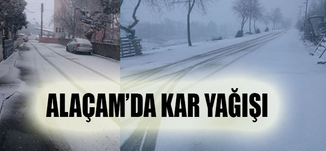 Alaçam'da Kar Yağışı Başladı