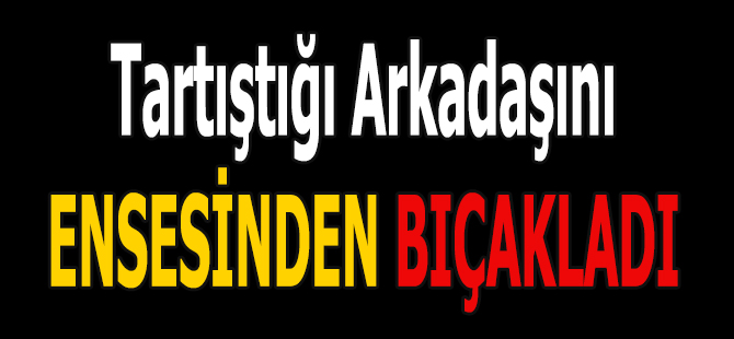 Tartıştığı arkadaşını ensesinden bıçakladı