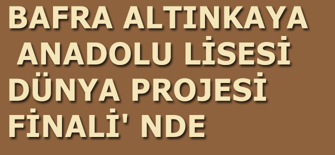 BAFRA ALTINKAYA ANADOLU LİSESİ DÜNYA PROJESİ FİNALİ' NDE