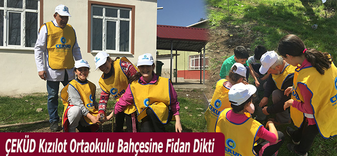 ÇEKÜD Kızılot Ortaokulu Bahçesine Fidan Dikti