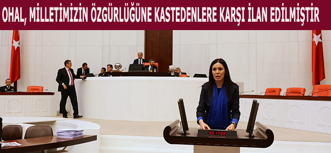 OHAL, MİLLETİMİZİN ÖZGÜRLÜĞÜNE KASTEDENLERE KARŞI İLAN EDİLMİŞTİR