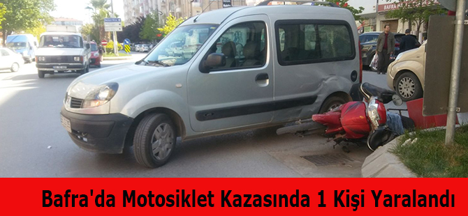 Bafra'da Motosiklet Kazasında 1 Kişi Yaralandı