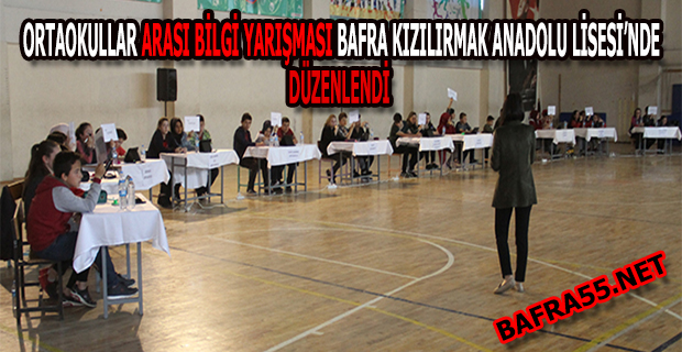 Bafra'da Ortaokullar Arası Bilgi Yarışması Düzenlendi