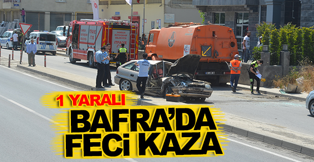 Bafra'da Feci Kaza 1 Yaralı