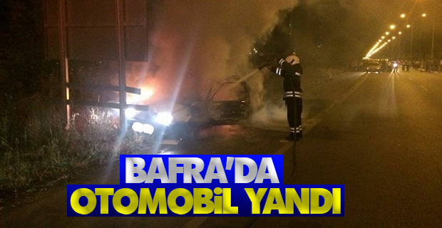 Bafra'da Otomobil Yandı