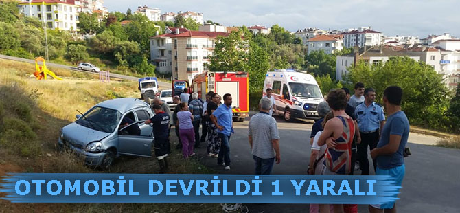 Sinop'ta otomobilin devrilmesi sonucu bir kişi yaralandı