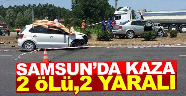 Samsun'da iki otomobil çarpıştı: 2 ölü, 2 yaralı