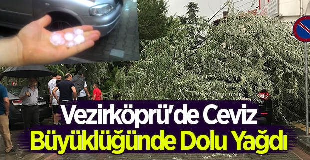 Vezirköprü'de Ceviz Büyüklüğünde Dolu Yağdı