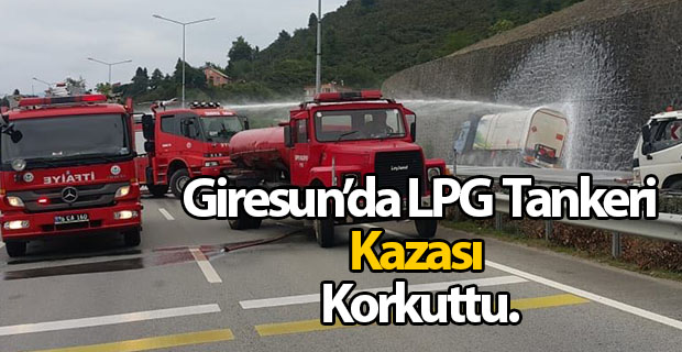 Giresun'da LPG tankeri kazası