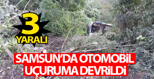 Samsun'da otomobil uçuruma devrildi: 3 yaralı