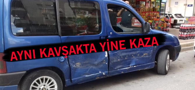 Bafra'da Aynı Kavşakta Yine Kaza