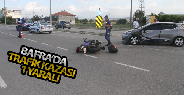 Bafra'da Trafik Kazası 1 Yaralı