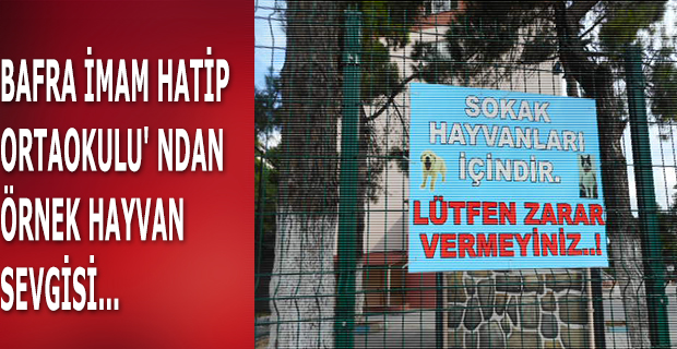 BAFRA İMAM HATİP ORTAOKULU' NDAN ÖRNEK HAYVAN SEVGİSİ