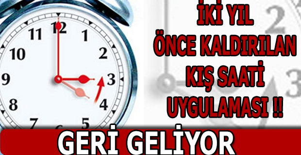 Kış saati uygulaması başlıyor: Tarihi belli oldu