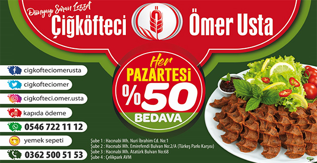 PAZARTESİ GÜNLERİ YARISI BEDAVA !!!