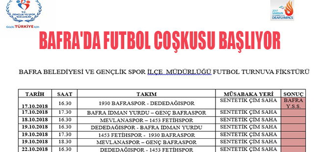 BAFRA'DA FUTBOL COŞKUSU BAŞLIYOR