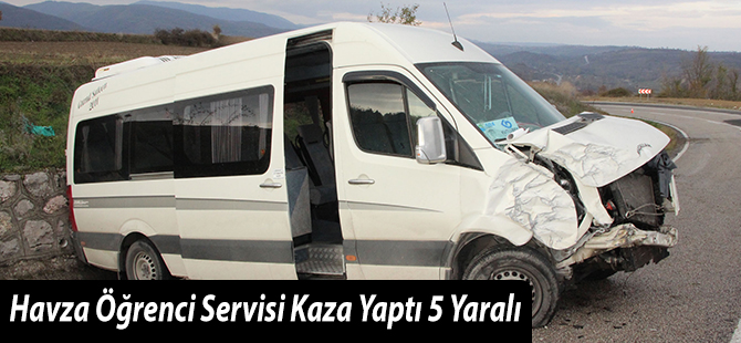 Havza Öğrenci Servisi Kaza Yaptı 5 Yaralı