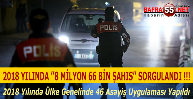 2018 YILINDA ’’8 MİLYON 66 BİN ŞAHIS’’ SORGULANDI !!!