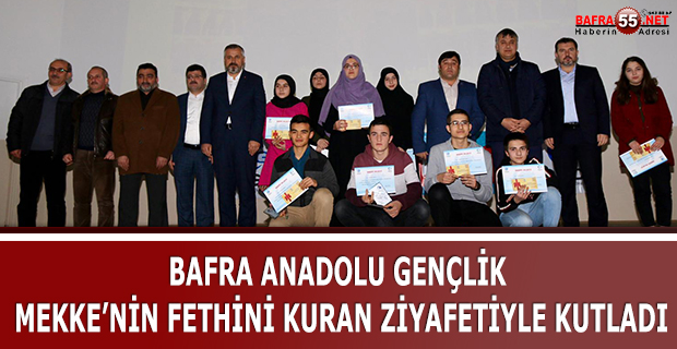 Bafra'da Anadolu Gençlik Mekkenin Fethini Kuran Ziyafetiyle Kutladı