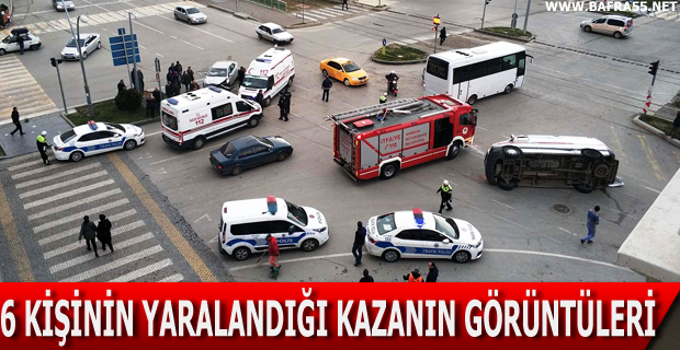 Samsun'da ambulans ile otomobil çarpıştı: 6 yaralı