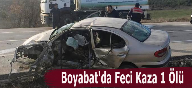 Boyabat'da Feci Kaza 1 Ölü