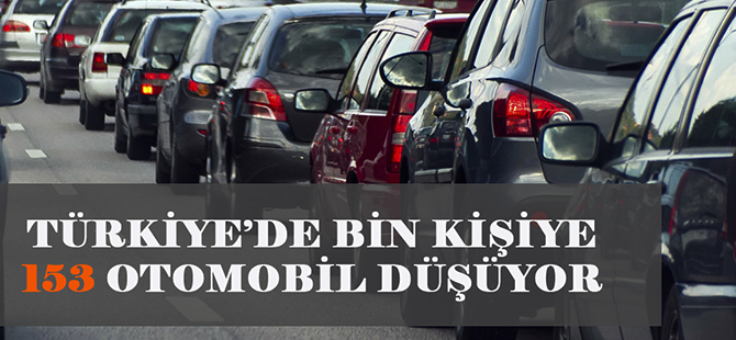 TÜRKİYE’DE BİN KİŞİYE 153 OTOMOBİL DÜŞÜYOR