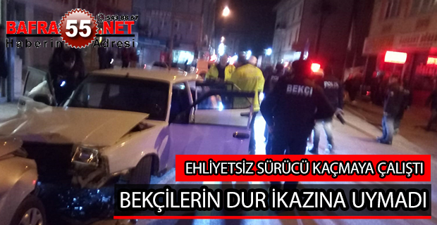 BEKÇİLERİN DUR İKAZINA UYMAYAN SÜRÜCÜ KAZA YAPTI