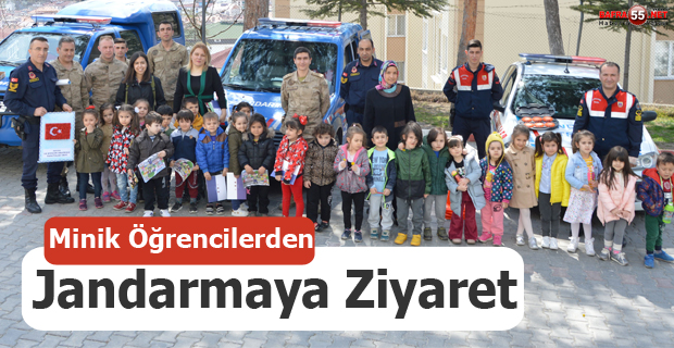 Havza'da Minik Öğrencilerden Jandarmaya Ziyaret