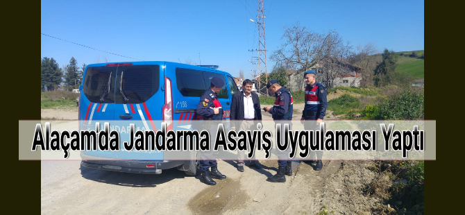 Alaçam'da Jandarma Asayiş Uygulaması Yaptı