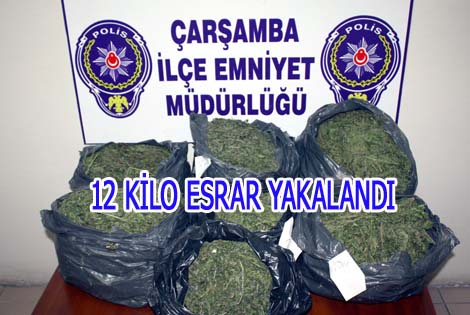 SAMSUN’DA 12 KİLO ESRAR YAKALANDI