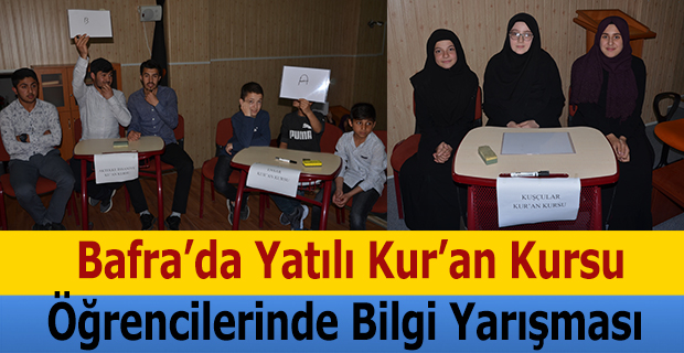 Bafra’da Yatılı Kur’an Kursu Öğrencilerinde Bilgi Yarışması