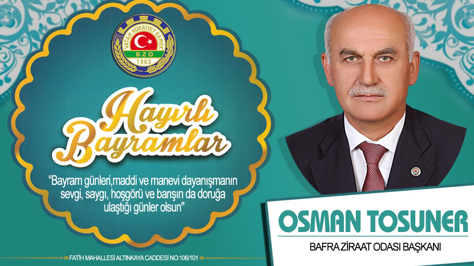 Osman Tosuner Bayram Tebriği