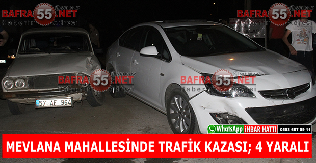 Mevlana Mahallesinde Trafik Kazası; 4 Yaralı