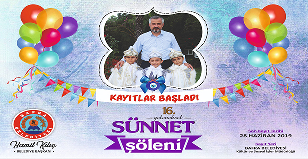 Bafra'da 16.Sünnet Şöleni Başvuruları Başladı