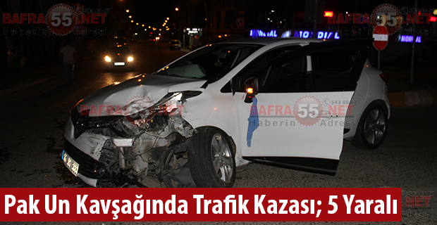 Bafra’da Trafik Kazası; 5 yaralı