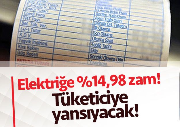 Elektiriğe zam