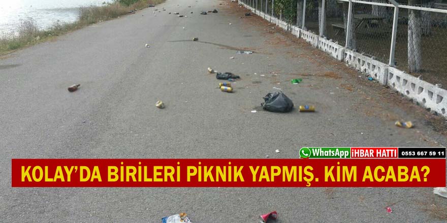 KOLAY'DA SAHİL YOLUNDA PİKNİK YAPMIŞLAR