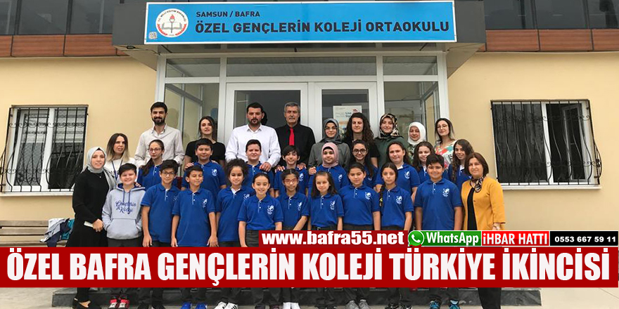 ÖZEL BAFRA GENÇLERİN KOLEJİ TÜRKİYE İKİNCİSİ