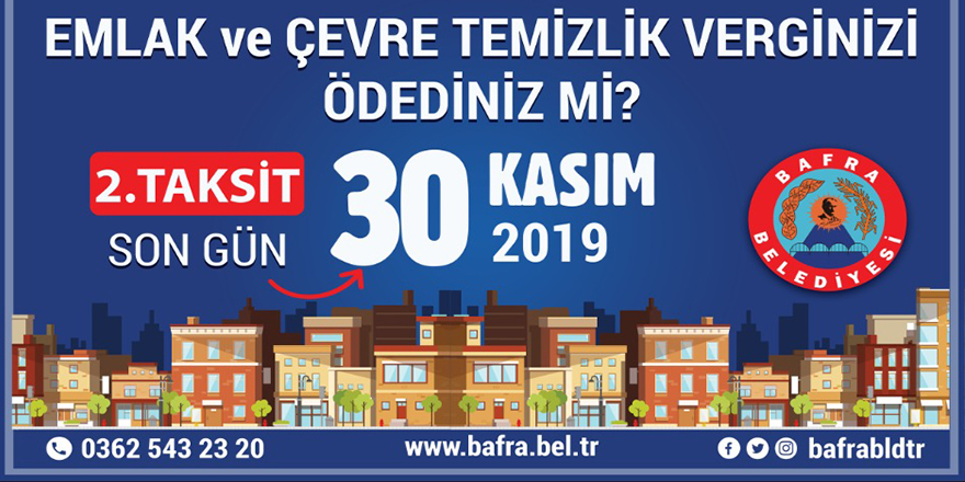 BAFRA BELEDİYESİ UYARIYOR…