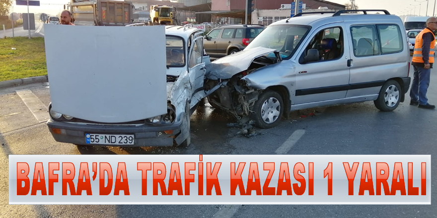 Bafra'da Kolay Kavşağında Trafik Kazası