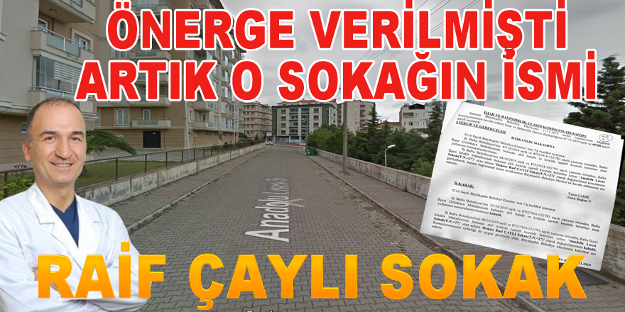 Dr.Raif  Çaylı'nın İsmi Ölümsüzleşti