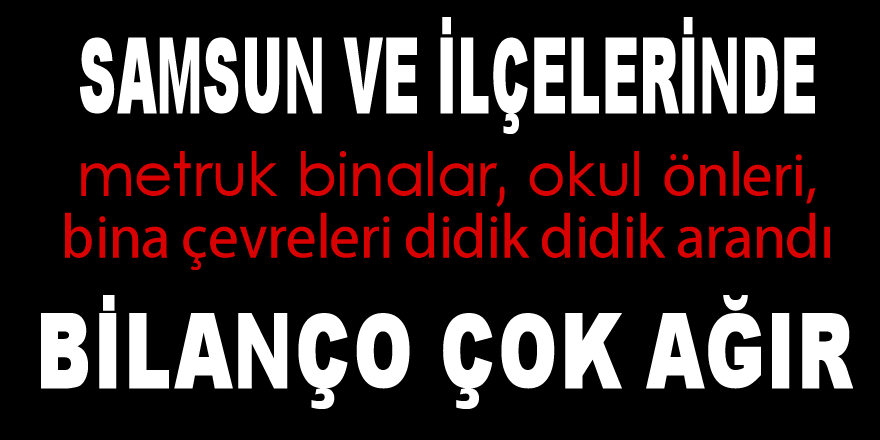 Samsun ve İlçeleri didik didik arandı