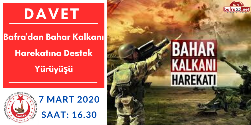 Bafra'dan Bahar Kalkanı Harekatına Destek Yürüyüşü!