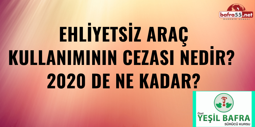 Ehliyetsiz Araç Kullanımının Cezası Nedir? 2020 de Ne Kadar?